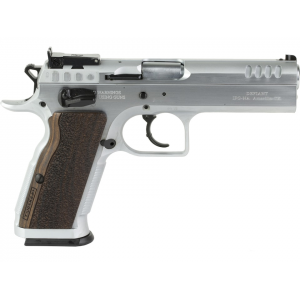 Tanfoglio Stock II 10mm Auto Pistol 4.45" Barrel 13+1 Round Chrome Slide Brown Grip Chrome Frame - Tanfoglio