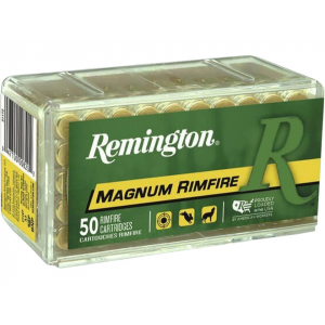 Remington 17 Hornady Magnum Rimfire (HMR) Ammo 17 Grain Jacketed Hollow Point Box of 500 (10 Boxes of 50) - Remington