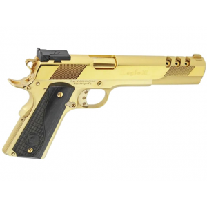 Iver Johnson Eagle XL Ported 10mm Auto Pistol 6" Barrel 8+1 Round Gold Slide Black Grip Gold Frame - Iver Johnson