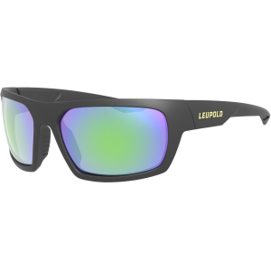 Leupold Men's Packout Polarized Sunglasses Matte Black Frame Emerald Mirror Lens