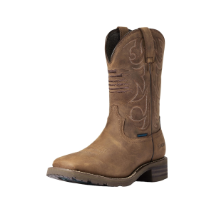 Ariat Hybrid Patriot Cowboy Boots Leather Distressed Brown Men's 8.5 D - Ariat