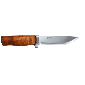 Helle GT Fixed Blade Knife 4.84" Straightback Sandvik H3LS Satin Blade Birch Handle Brown - Helle