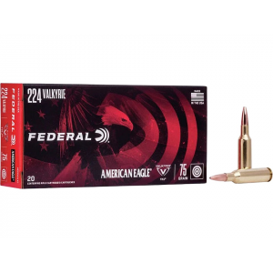 FEDERAL American Eagle 224 Valkyrie Ammo 75 Grain Full Metal Jacket Case Of 200 (10 Boxes Of 20)