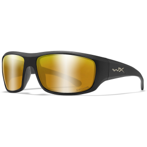 Wiley X Men's WX Omega Polarized Sunglasses Matte Black Frame Captivate Bronze Mirror Lens - Wiley X