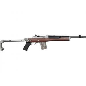 Ruger Mini-14 Tactical Semi Automatic Rifle 300 AAC Blackout (7.62x35mm) 16.1" Stainless ThreadedBarrel Stainless Frame Wood Folding Stock - Ruger