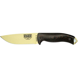 ESEE Knives ESEE-5 3D Fixed Blade Knife 5.25" Drop Point 1095 Desert Tan Blade G-10 Handle Black/Red - Esee Knives