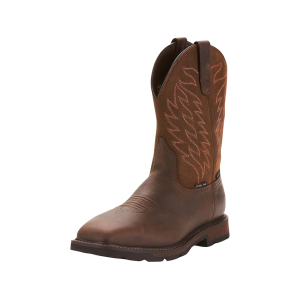 Ariat Groundbreak Wide Steel Toe Work Boots Leather Dark Brown Men's 8.5 EE - Ariat
