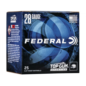 Federal Top Gun Sporting 28 Gauge Ammo 2-3/4" #7-1/2 Lead Shot 3/4 oz Case of 250 (10 Boxes of 25) - Federal Premium