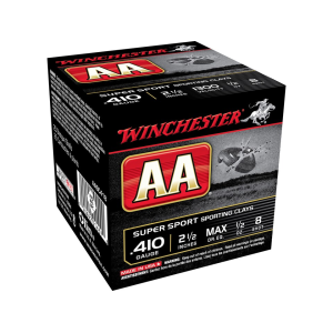 Winchester AA Super Sport Sporting Clays 410 Ammo 2-1/2" #8 Lead Shot 1/2 oz Case of 250 (10 Boxes of 25) - Winchester