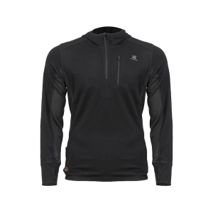 Mobile Warming Men's Heated Long Sleeve Quarter Zip Merino Wool Base Layer Shirt Black Medium - Mobile Warming