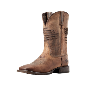 ARIAT Circuit Patriot Cowboy Boots Leather Weathered Tan Men's 9 D
