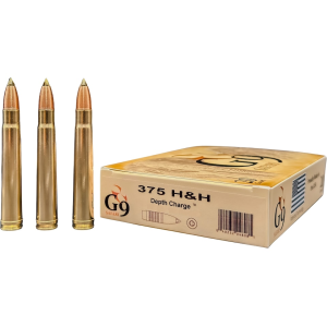 G9 Defense Safari 375 H&H Magnum Ammo 300 Grain Metallic Tip Hollow Point Lead Free Box of 20