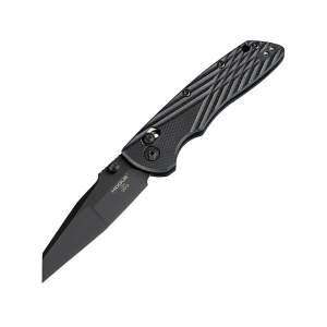 Hogue Deka Folding Knife 3.25" Modified Wharncliffe CPM 20CV Black Cerakote Blade G-10 Handle Black - Hogue