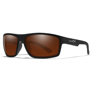 Wiley X Men's WX Peak Polarized Sunglasses Matte Black Frame Captivate Copper Lens - Wiley X