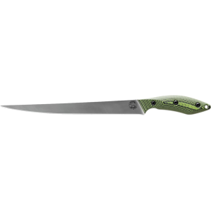 White River Knives Fillet Knife 10" Trailing Point CPM S35VN Stonewashed Blade G-10 Handle Green/Black - White River Knives