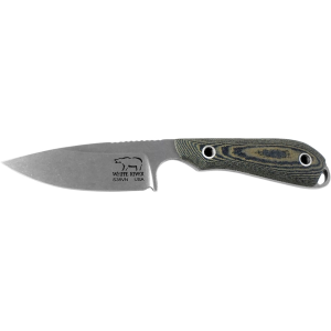White River Knives M1 Caper Fixed Blade Knife 3" Drop Point CPM S35VN Stonewashed Blade Linen Micarta Handle Olive Drab - White River Knives