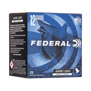 Federal Game Load Upland Heavy Field 12 Gauge Ammo 2-3/4" #4 Lead Shot 1-1/4 oz Case of 250 (10 Boxes of 25) - Federal Premium