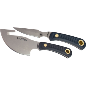 Knives of Alaska Caribou Combo Fixed Blade Knife Set D2 Stainless Steel Blade Suregrip Handle Black - Knives Of Alaska