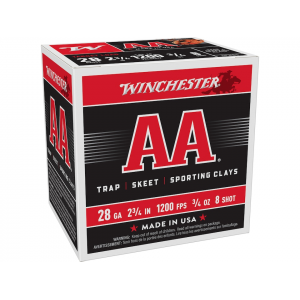 chester AA Target 28 Gauge 2-3/4 #8 Lead Shot 3/4 Oz Case Of 250 (10 Boxes Of 25) Ammo