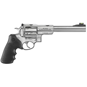 Ruger Super Redhawk 44 Remington Magnum Revolver 7.5" Stainless Barrel 6 Round Black Grip Fiber Optic Sight