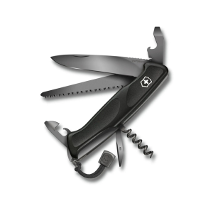 Victorinox Swiss Army Ranger 55 Grip Pocket Knife Drop Point Stainless Steel Black Blade Polyamide Handle Onyx - Victorinox Swiss Army