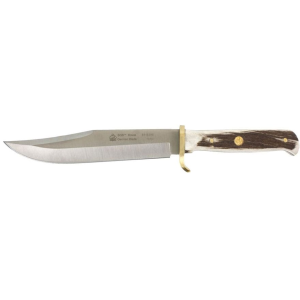 PUMA SGB Bowie Fixed Blade Knife 6.1" Clip Point DIN 1.4116 Satin Blade Bone Handle Stag - Puma