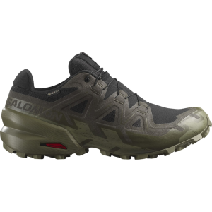 SALOMON Speedcross 6 GTX Hiking Shoes Synthetic Black/Peat/Deep Lichen Green Men's 11.5 D