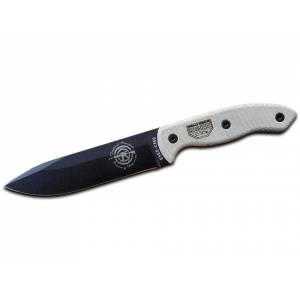 ESEE Knives ESEE-CM6 Fixed Blade Knife 5.88" Drop Point 1095 Black Powder Coat Blade Micarta Handle Gray