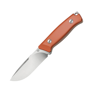 Fox Knives Rifle Windage Fixed Blade Knife 4.21" Drop Point BECUT Stonewashed Blade G-10 Handle Orange - Fox Knives