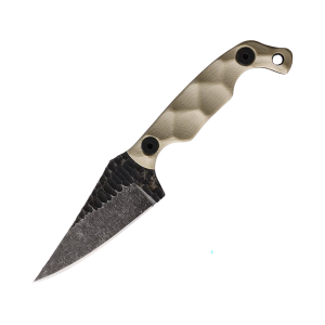 Stroup Knives Mini Mod 1 Fixed Blade Knife 3" Clip Point 1095 Forged Blade G-10 Handle Tan - Stroup Knives