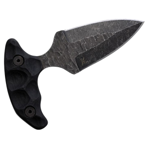 Stroup Knives Stabber Push Dagger Fixed Blade Knife 2.75" Spear Point 1095 Forged Blade G-10 Handle Black