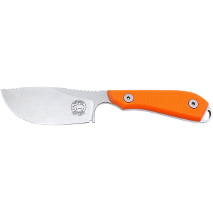 White River Knives M1 Skinner Fixed Blade Knife 3" Drop Point CPM S35VN Stonewashed Blade G-10 Handle Orange - White River Knives