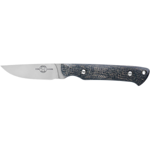 White River Knives Small Game Fixed Blade Knife 2.62" Drop Point CPM S35VN Stonewashed Blade Burlap Micarta Handle Black - White River Knives