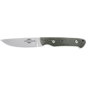 White River Knives Small Game Fixed Blade Knife 2.62" Drop Point CPM S35VN Stonewashed Blade Linen Micarta Handle Olive Drab - White River Knives
