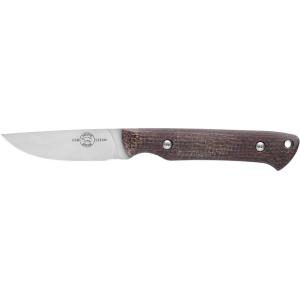 White River Knives Small Game Fixed Blade Knife 2.62" Drop Point CPM S35VN Stonewashed Blade Burlap Micarta Handle Natural - White River Knives