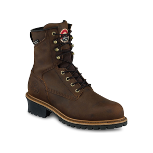 Irish Setter Men's Mesabi 8" Waterproof Work Boots Leather Brown 9 D - Irish Setter
