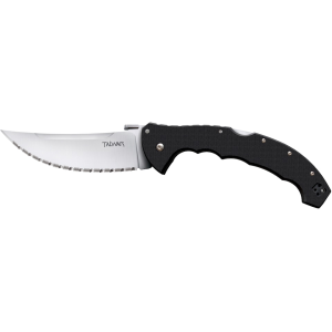 Cold Steel Talwar Pocket Knife 5.5" Fully Serrated Upswept CPM S35VN Polished Blade G-10 Handle Black - Cold Steel