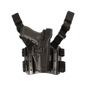 BLACKHAWK! Serpa Level 3 Tactical Drop Leg Holster Right Hand 1911 Government with Rail Polymer Black - Blackhawk!