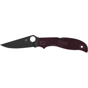 Spyderco Stretch 2 XL Pocket Knife 3.99" Drop Point CTS PD#1 Black Blade Fiberglass Reinforced Nylon (FRN) Handle Burgundy - Spyderco