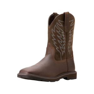 ARIAT Groundbreaker Square Toe Work Boots Leather Brown Men's 11.5 EE