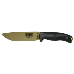 ESEE Knives ESEE-6 3D Fixed Blade Knife 6.5" Drop Point 1095 Dark Earth Blade G-10 Handle Black - Esee Knives