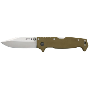 Cold Steel SR1 Pocket Knife 4" Clip Point CPM-S35VN Stainless Steel Blade G-10 Handle OD Green - Cold Steel