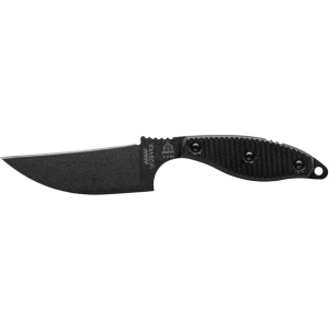 TOPS Knives Unzipper Fixed Blade Knife 4.25" Modified Wharncliffe 1095 Black Traction Blade G-10 Handle Black - Tops Knives