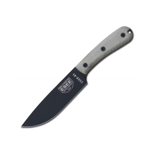 ESEE Knives ESEE-6HM Fixed Blade Knife 6" Drop Point 1095 Black Powder Coat Blade Canvas Micarta Handle Gray