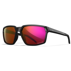 Wiley X Men's Sierra Sunglasses Gloss Black Frame Captivate Red Mirror Lens - Wiley X