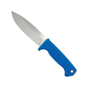 Demko Knives FreeReign Fixed Blade Knife 5" Drop Point AUS-10 Satin Blade Rubber Handle Blue - Demko Knives