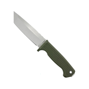 Demko Knives FreeReign Fixed Blade Knife 5" Tanto Point AUS-10 Satin Blade Rubber Handle OD Green - Demko Knives