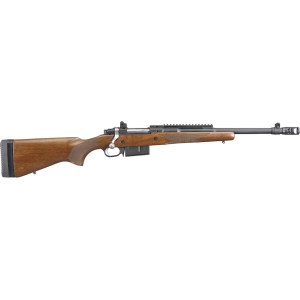 Ruger Gunsite Scout Bolt Action Rifle 450 Bushmaster 16.1" Blued Threaded Barrel Blued Frame Walnut Field Stock