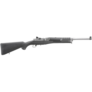 Ruger Mini-14 Ranch Semi Automatic Rifle 222 Remington 18.5" Stainless Barrel Stainless Frame Black Field Stock - Ruger