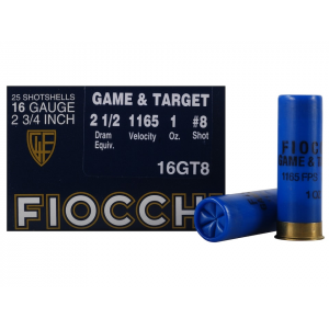 cchi Game & Target 16 Gauge 2-3/4 #8 Lead Shot 1 Oz Case Of 250 (10 Boxes Of 25) Ammo